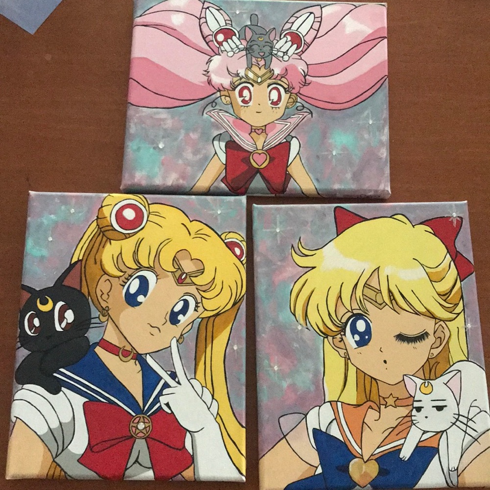 Custom painted 3 piece canvas collection